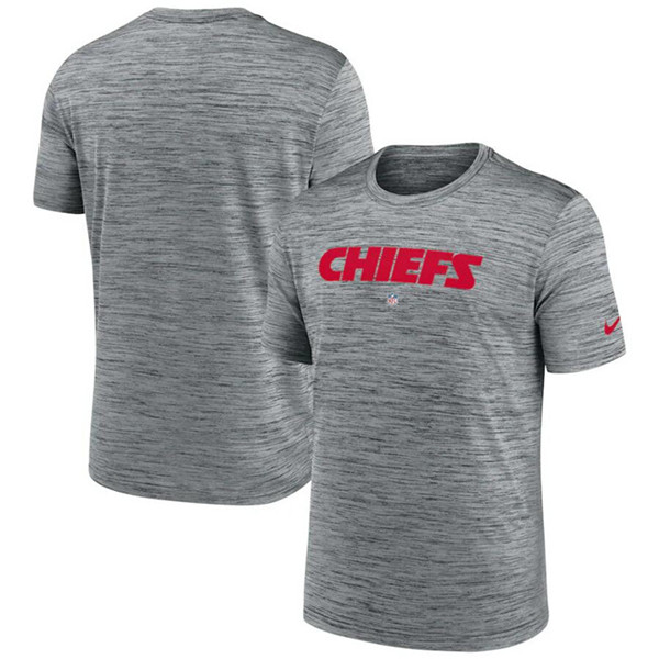 Men's Kansas City Chiefs Gray Velocity Performance T-Shirt - Click Image to Close